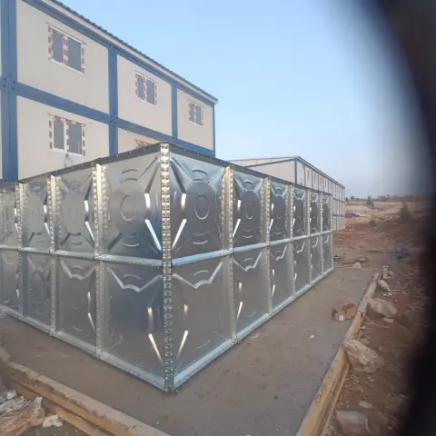 Galvaniz çelik panel su deposu, şantiye kampı uygulaması