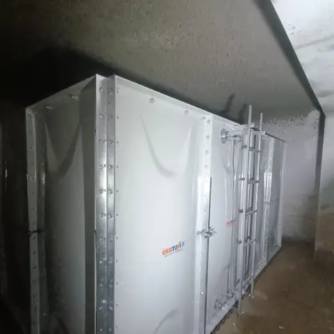 CTP (GRP) panel su deposu, kapalı mekân montajı